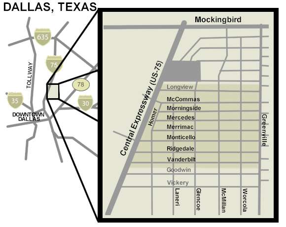 Dallas M Streets Map